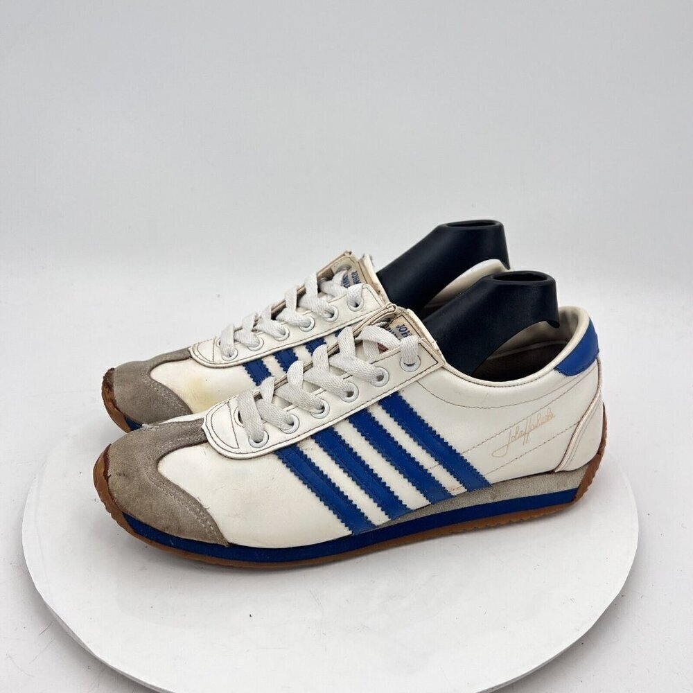 Vintage John Havlicek Superstar Pro Model Size Men 6 Women 7.5 Blue White Shoes